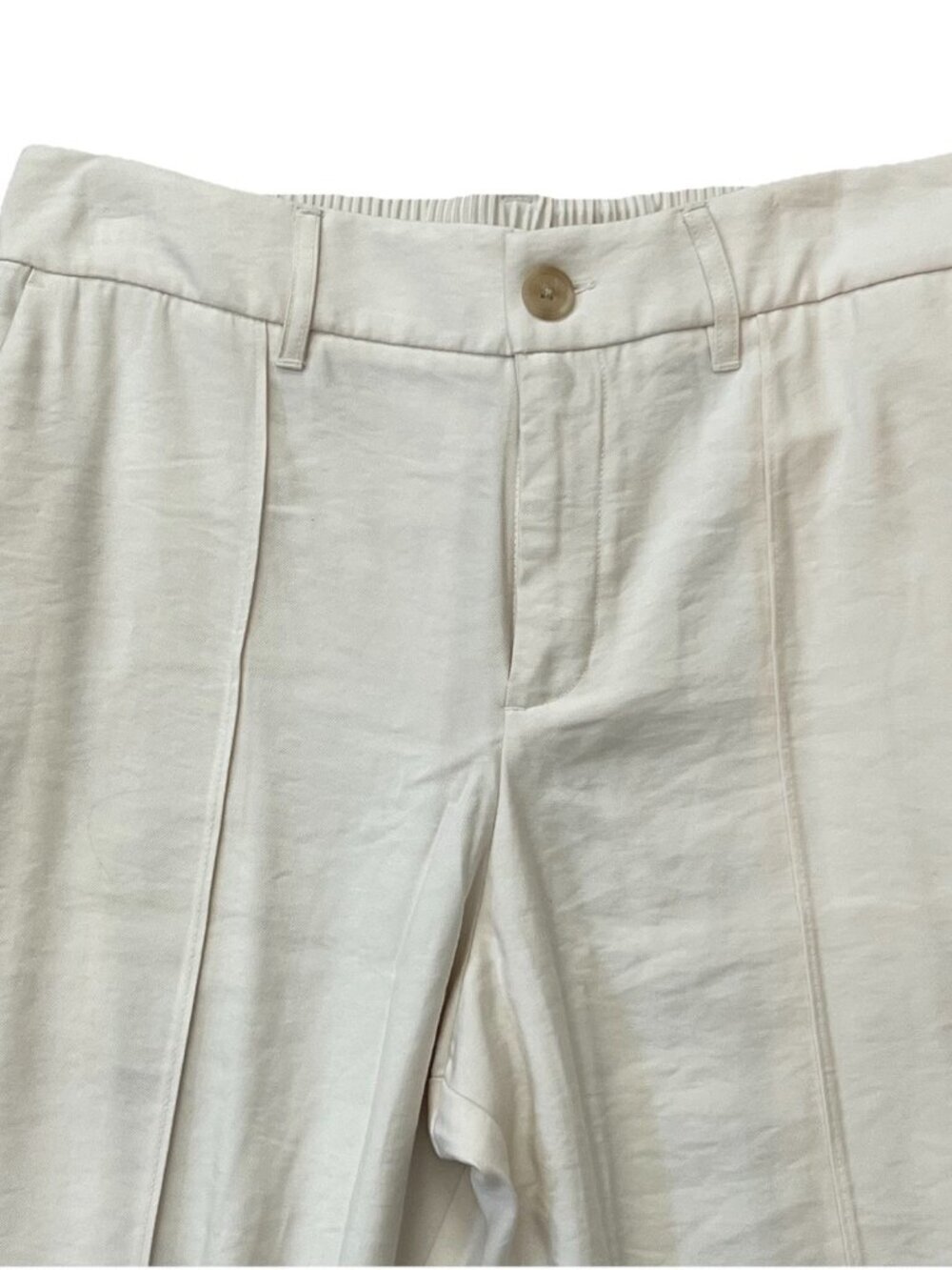 A NEW DAY Womens High-Rise Slim Fit Effortless Pintuck Ankle Pants Size 10 Cream - Picture 2 of 10